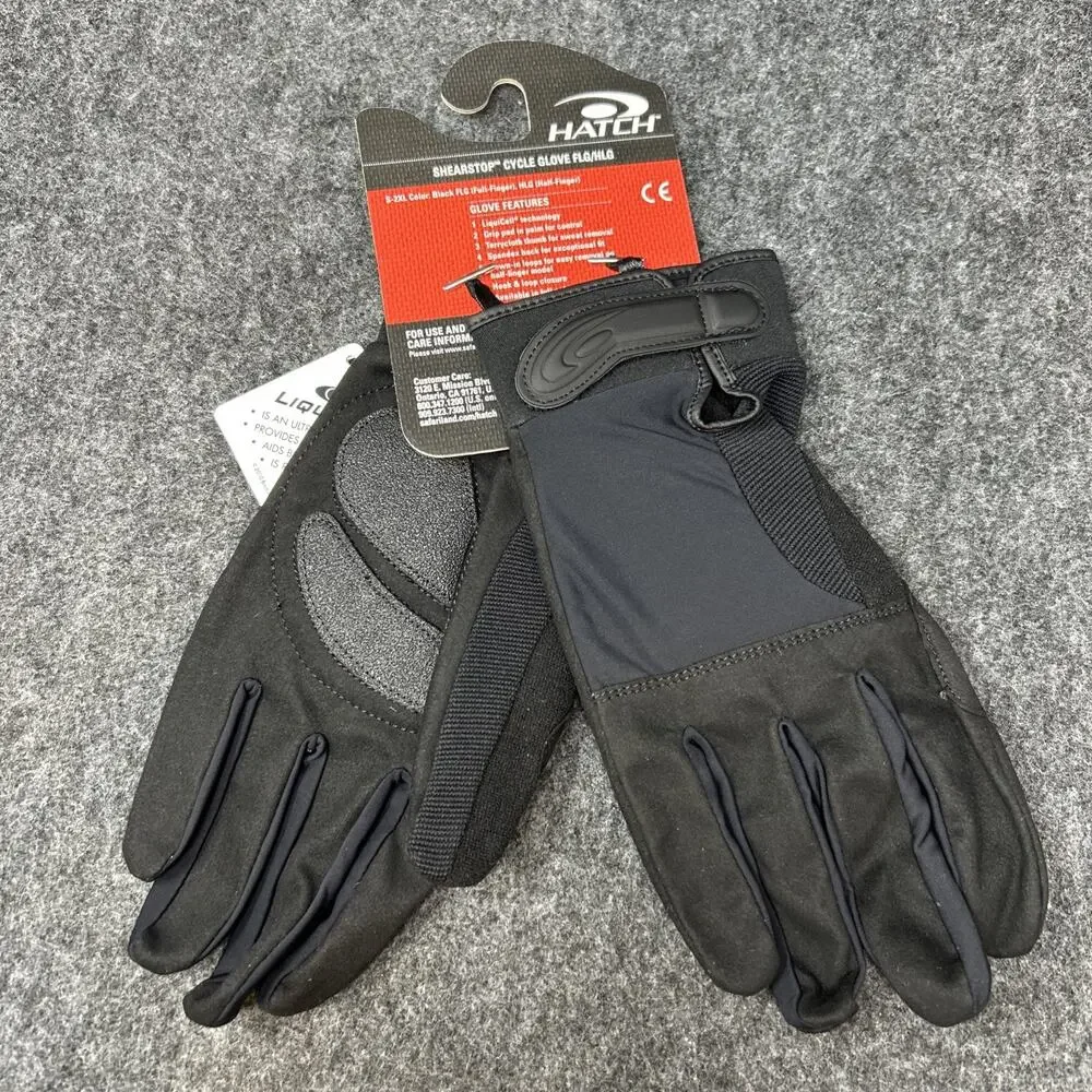 Hatch ShearStop Cycle Gloves Size XL Duty Series Black Padded LiquiCell NEW